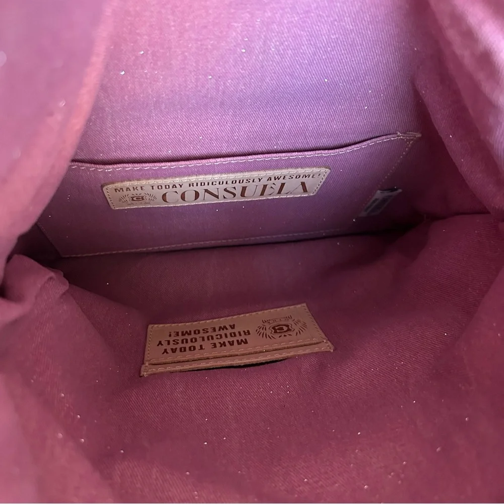 Consuela Sally Fold Over Leather Tooled Clutch